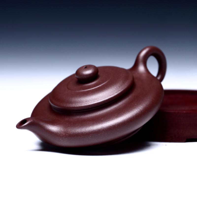 160ml  ̽ û    | ÷  Ʈ | Ǫ  Ʈ ȫ TeaPot Drinkware Ȩ  ǰ/160ml Handmade Yixing Zisha Purple Clay Teapot | Flat Tea Pot | Kung Fu